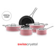 Karaca Swiss Crystal Mastermaid 9 Parça İndüksiyon Tabanlı Tencere Seti Pink