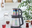 Karaca Glass Tea xl 2 in 1 35 Bardak Aile Boyu Renkli Camlı Çay Makinesi ve Su Isıtıcı Opal 1900w