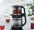 Karaca Çaysever 3 in 1 Konuşan Renkli Camlı Çay Makinesi Su Isıtıcı ve Mama Suyu Hazırlama 1700w Graphite