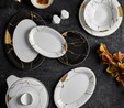 Jumbo Marble Bone  61 Parça 12 Kişilik Yemek Takımı