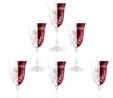 Jumbo Double Face 6 Parça Kadeh Seti Kırmızı