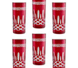 Jumbo Double Face 6 Parça Meşrubat Bardağı Kırmızı