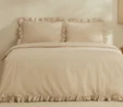 Karaca Home Pure Ruffle %100 Pamuk King Size Nevresim Takımı Ekru