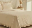 Karaca Home Pure Ruffle %100 Pamuk King Size Nevresim Takımı Açık Bej