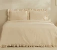 Karaca Home Pure Ruffle %100 Pamuk King Size Nevresim Takımı Açık Bej