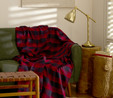 Karaca Home Flanel Throw Tv Battaniyesi Koyu Desenli Kırmızı