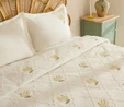 Karaca Home Shaela Çiçek Nakışlı Çift Kişilik Pike/Yatak Örtüsü Takımı Sarı 