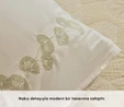 Karaca Home Ginkgo Leaf Müslin Nakışlı Çift Kişilik Pike Takımı Adaçayı