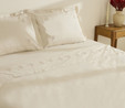 Karaca Home White Collection Rayas %100 Pamuk Nakışlı Çift Kişilik Nevresim Takımı Bej 
