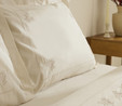 Karaca Home White Collection Rayas %100 Pamuk Nakışlı Çift Kişilik Nevresim Takımı Bej 