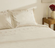 Karaca Home White Collection Rayas %100 Pamuk Nakışlı Çift Kişilik Nevresim Takımı Bej 