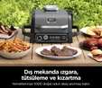 Ninja Woodfire Elektrikli Barbekü Grill ve Smoker Gri Siyah