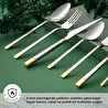 Emsan Elegance Duru Gold 84 Parça 12 Kişilik Lüks Kutulu Çatal Kaşık Bıçak Takımı