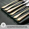 Emsan Elegance Göksu Gold 84 Parça 12 Kişilik Lüks Kutulu Çatal Kaşık Bıçak Seti