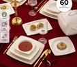 Emsan Sedef Fine Bone 60 Parça 12 Kişilik Kare Yemek Takımı