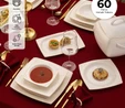 Emsan Sedef Fine Bone 60 Parça 12 Kişilik Kare Yemek Takımı