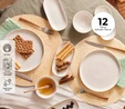 Emsan Parla Porselen 12 Parça 6 Kişilik Kahvaltı Takımı Beyaz