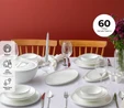 Emsan Fine Bone Freya 60 Parça 12 Kişilik Yuvarlak Yemek Takımı Platin 