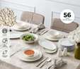 Emsan New Bone Frezya 56 Parça 12 Kişilik Yuvarlak Yemek Takımı Platin