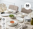 Emsan New Bone Frezya 56 Parça 12 Kişilik Yuvarlak Yemek Takımı Platin