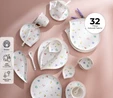 Emsan Daisy Porselen 32 Parça 6 Kişilik Kahvaltı Takımı