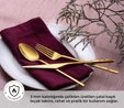 Emsan Alba 18 Parça Parlak Gold Tatlı Kutulu Çatal Kaşık Bıçak Takımı