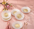 Emsan Golden 6 Kişilik Cam Pasta Seti 21 cm