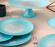 Emsan Pastel 7 Parça Cam Pasta / Tatlı Seti Mavi