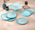 Emsan Pastel 7 Parça Cam Pasta / Tatlı Seti Mavi