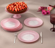 Emsan Pastel 7 Parça Cam Pasta / Tatlı Seti Pembe