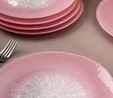 Emsan Pastel 7 Parça Cam Pasta / Tatlı Seti Pembe