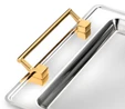 Jumbo Taranto Çelik Küçük Tepsi Gold 41 x 28 cm
