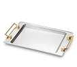 Jumbo Taranto Çelik Küçük Tepsi Gold 41 x 28 cm