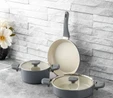 Jumbo Swiss Crystal Grey 5 Parça İndüksiyon Tabanlı Tencere Seti