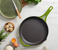 Pot Art Yeşil Düz Döküm Tava 28 cm
