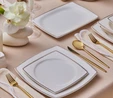 Karaca Square Bone Mindy 53 Parça 12 Kişilik Yemek Takımı Gold 