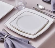 Karaca Square Bone Mindy 53 Parça 12 Kişilik Yemek Takımı Platin