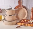 Cookplus Biogranit Panama Kahve 7 Parça Tencere Seti
