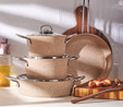 Cookplus Biogranit Panama Kahve 7 Parça Tencere Seti