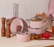 Cookplus Biogranit Alfa Pink 7 Parça Tencere Seti