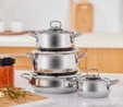 Cookplus Heybeli 8 Parça Çelik Tencere Seti