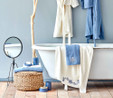 Karaca Home Daily Blue Bird Mavi Beyaz Aile Banyo Seti