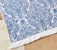 Karaca Home Bej Lacivert Çift Taraflı Kilim
