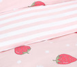 Sarah Anderson Strawberry Pembe %100 Pamuk Tek Kişilik Nevresim Yastık Seti