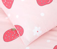Sarah Anderson Strawberry Pembe %100 Pamuk Tek Kişilik Nevresim Yastık Seti