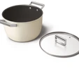 Smeg Cookware Krem Tencere Cam Kapaklı 26 cm