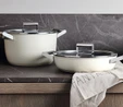 Smeg Cookware Krem Tencere Cam Kapaklı 26 cm