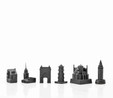 Skyline Chess Paslanmaz Çelik Mermer Satranç Takımı İstanbul