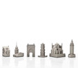 Skyline Chess Paslanmaz Çelik Mermer Satranç Takımı İstanbul