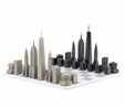 Skyline Chess Paslanmaz Çelik Mermer Satranç Takımı New York